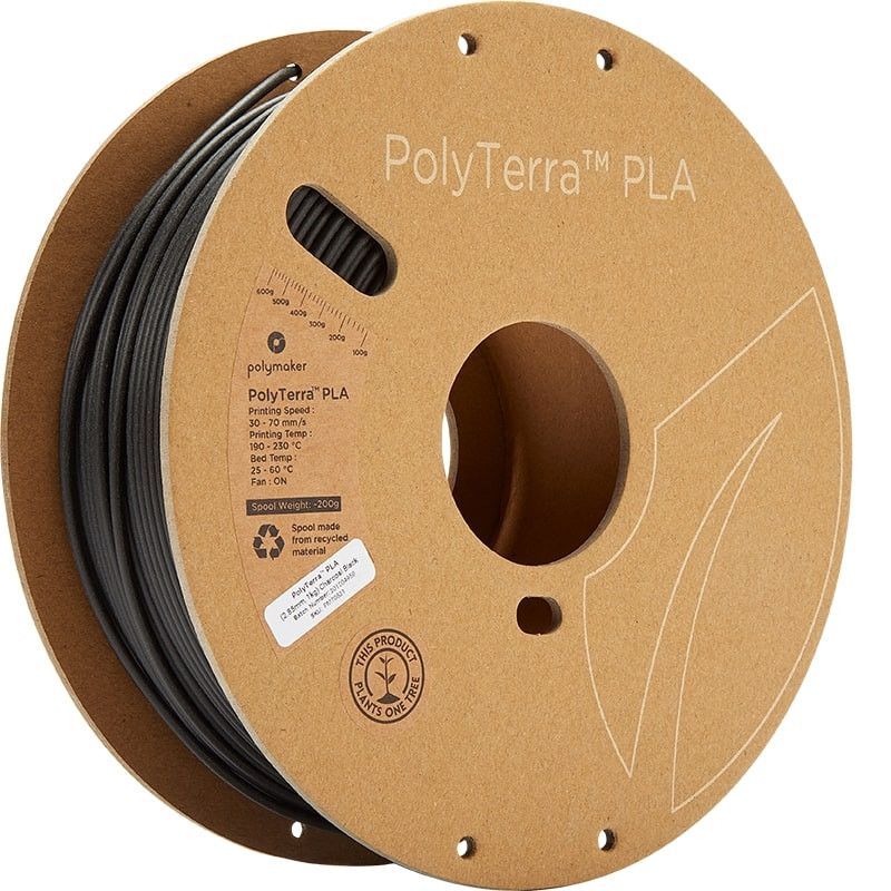 PolyTerra PLA Noir Charbon - 2.85mm - 1 kg PolyTerra PLA Noir Charbon - 2.85mm - 1 kg
