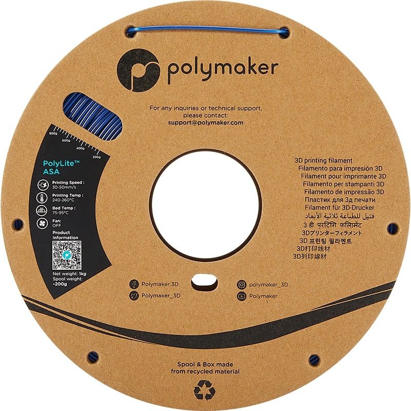 Polymaker PolyLite ASA Bleu - 2.85mm - 1 kg Polymaker PolyLite ASA Bleu - 2.85mm - 1 kg