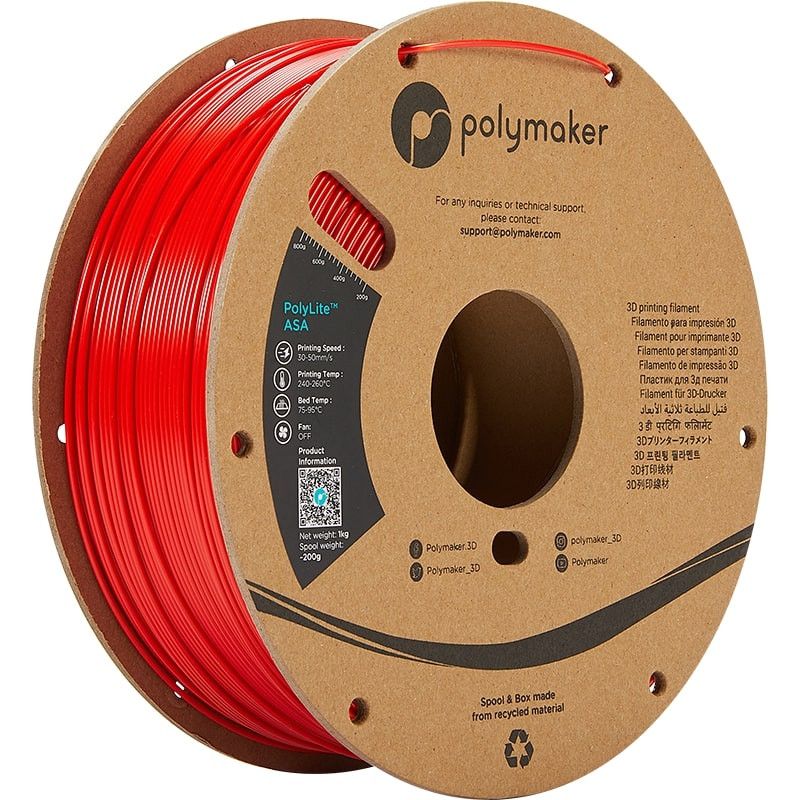PolyLite ASA Rouge - 1.75mm - 1 kg PolyLite ASA Rouge - 1.75mm - 1 kg