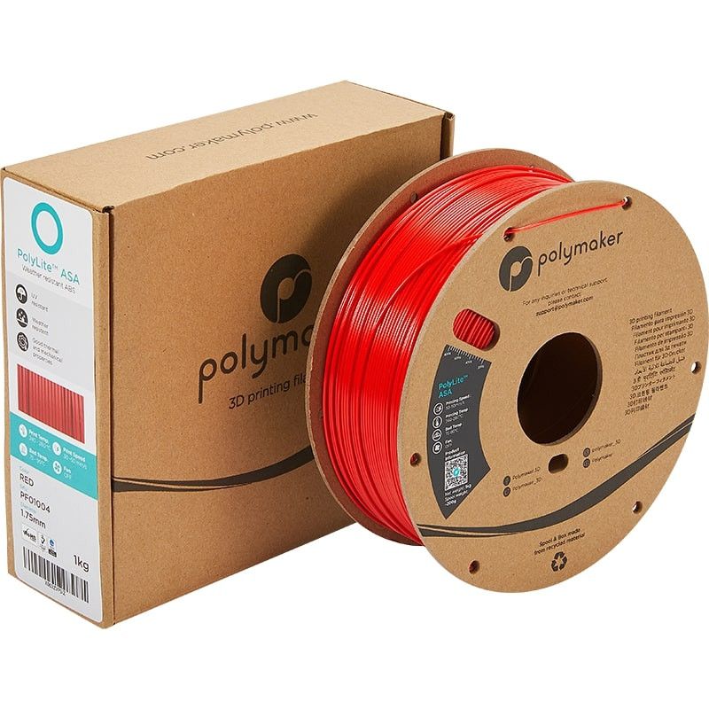 Emballage PolyLite ASA Rouge - 1.75mm - 1 kg Emballage PolyLite ASA Rouge - 1.75mm - 1 kg