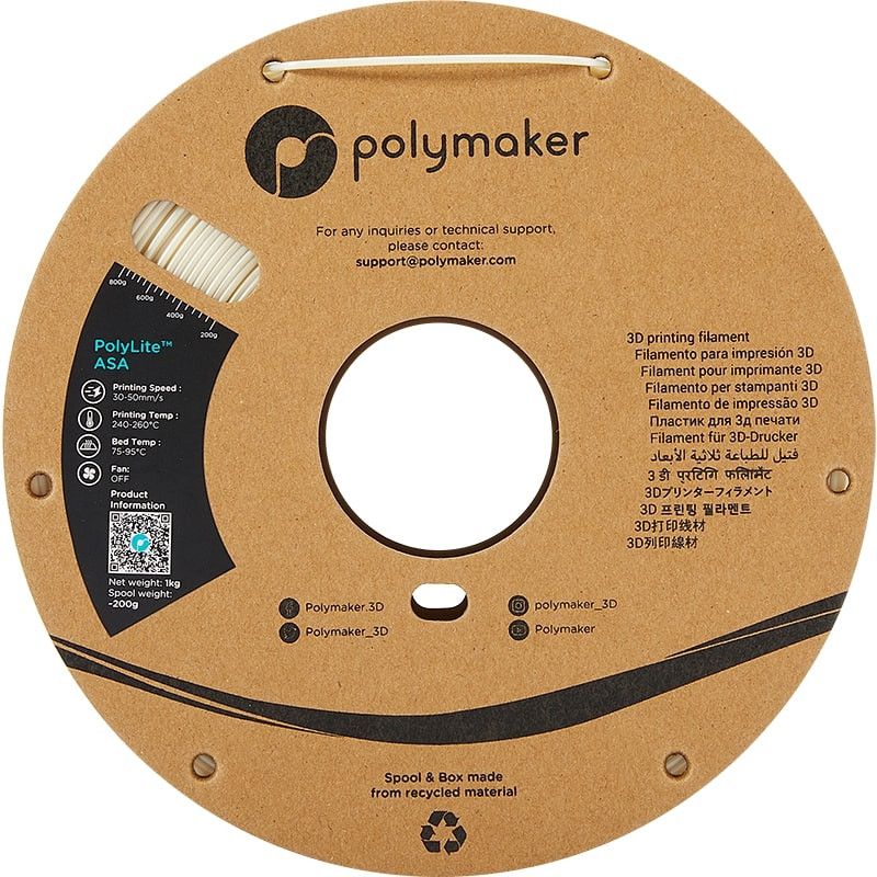 Filament PolyLite ASA Naturel - 1.75mm - 1 kg Filament PolyLite ASA Naturel - 1.75mm - 1 kg