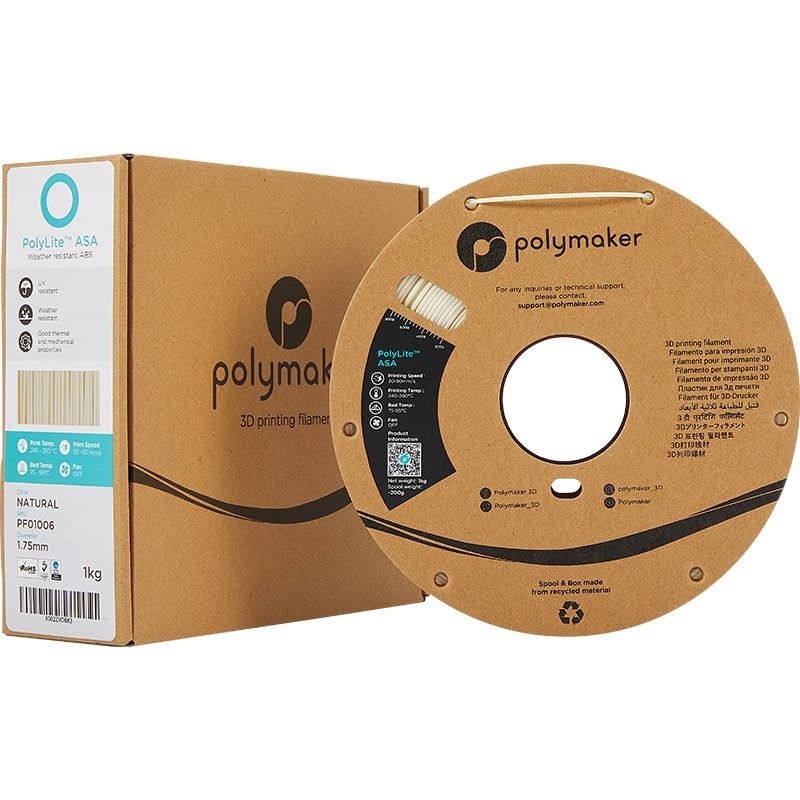 Packaging PolyLite ASA Naturel - 2.85mm - 1 kg Packaging PolyLite ASA Naturel - 2.85mm - 1 kg