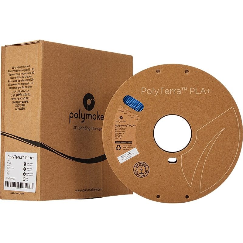 Emballage PolyTerra+ PLA Bleu - 1.75mm - 1 kg Emballage PolyTerra+ PLA Bleu - 1.75mm - 1 kg