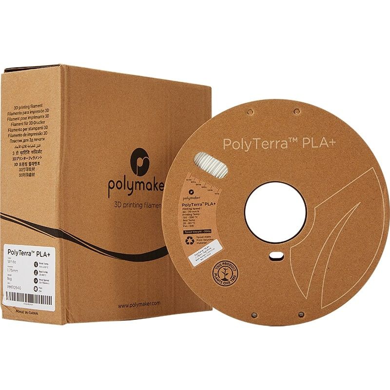 Emballage PolyTerra+ PLA Blanc - 1.75mm - 1 kg Emballage PolyTerra+ PLA Blanc - 1.75mm - 1 kg