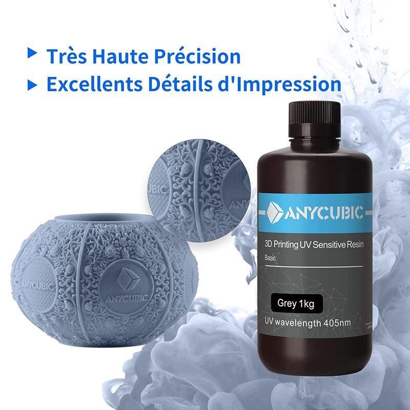 Précision résine standard Grise Anycubic - 1000 ml Précision résine standard Grise Anycubic - 1000 ml