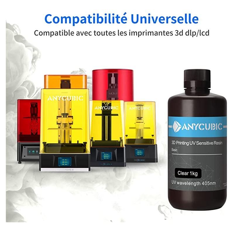 Compatible résine standard Transparente Anycubic - 1 kg Compatible résine standard Transparente Anycubic - 1 kg