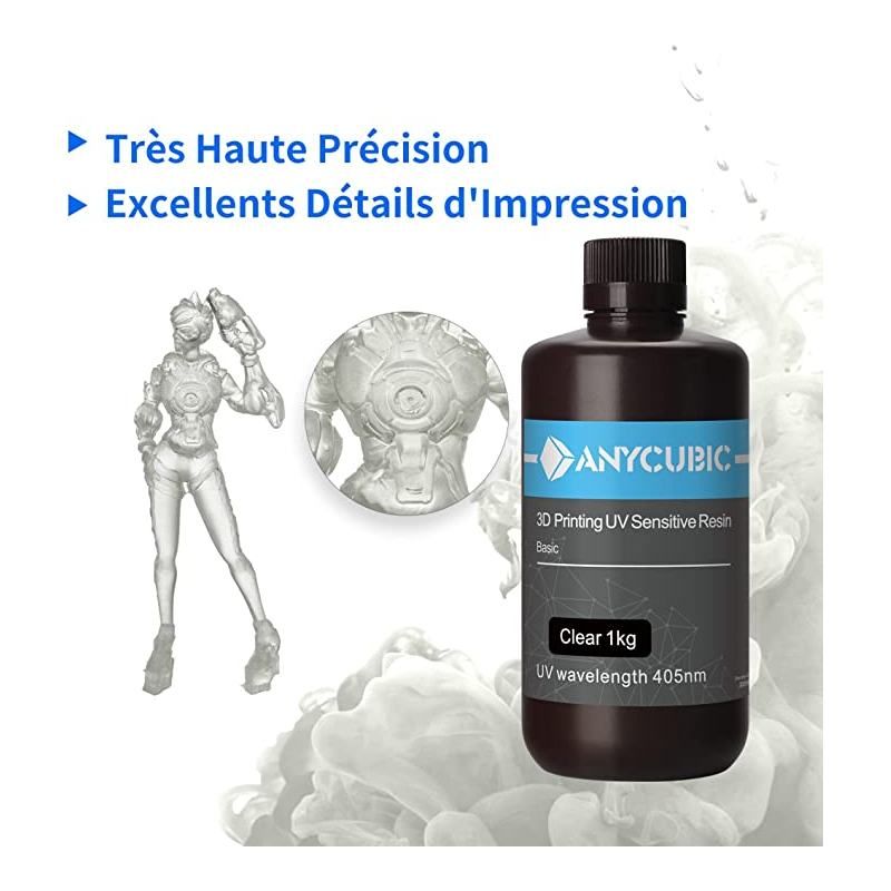 Précision résine standard Transparente Anycubic - 1 kg Précision résine standard Transparente Anycubic - 1 kg