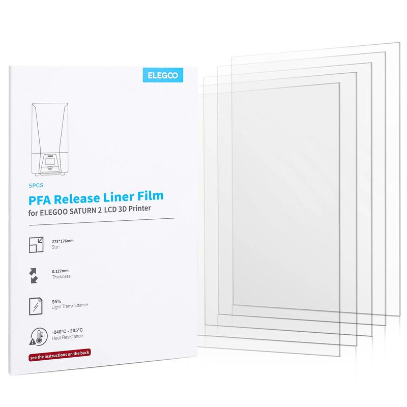 Lot de 5 Films PFA 100 µ (FEP 2.0) pour Elegoo Saturn 2 / Saturn 8K Lot de 5 Films PFA 100 µ (FEP 2.0) pour Elegoo Saturn 2 / Saturn 8K