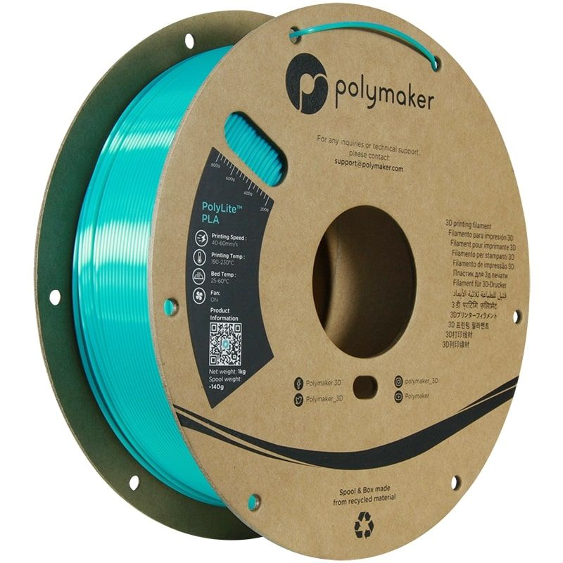 Polylite Silk PLA Teal (bleu-vert canard) - 1.75mm - 1 kg Polylite Silk PLA Teal (bleu-vert canard) - 1.75mm - 1 kg