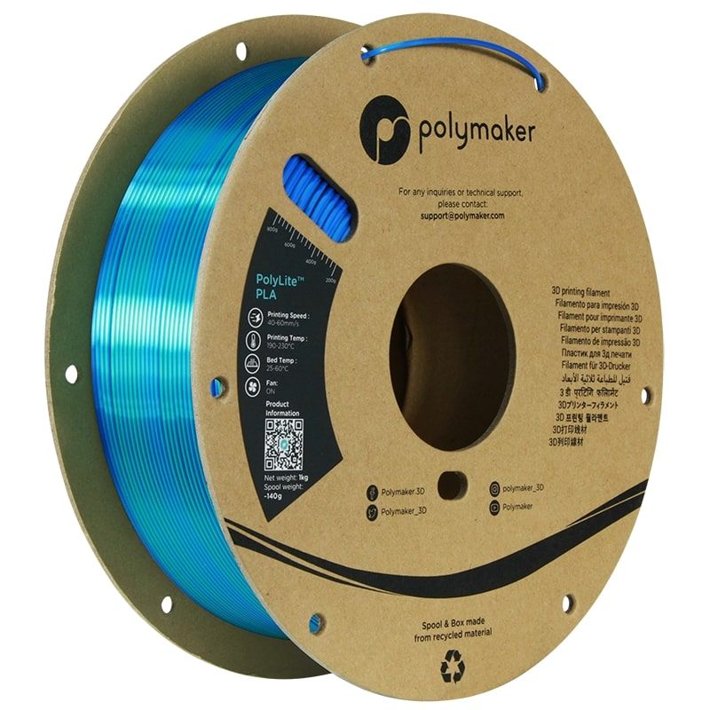 Polylite Dual Silk PLA Caribbean Sea Blue-Green - 1.75mm - 1 kg Polylite Dual Silk PLA Caribbean Sea Blue-Green - 1.75mm - 1 kg