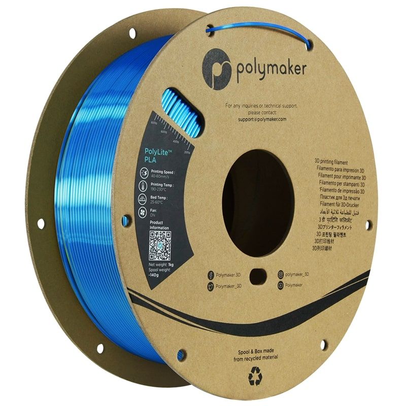 Polylite Dual Silk PLA Chameleon Yellow-Blue - 1.75mm - 1 kg Polylite Dual Silk PLA Chameleon Yellow-Blue - 1.75mm - 1 kg