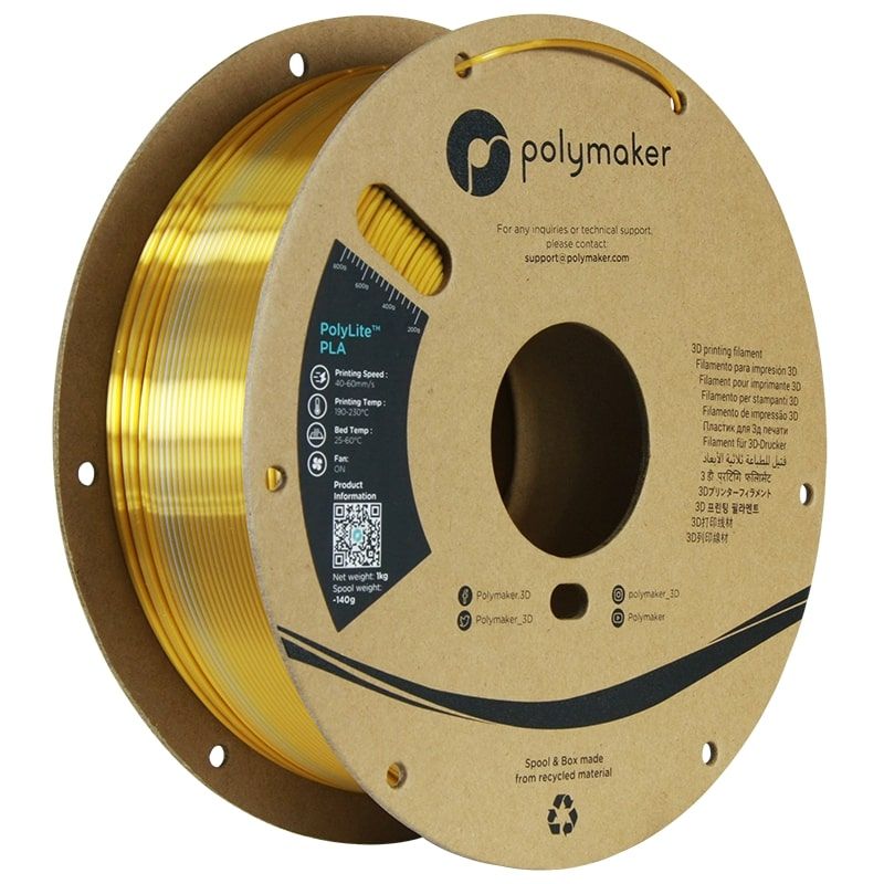 Polylite Dual Silk PLA Crown Gold-Silver - 1.75mm - 1 kg Polylite Dual Silk PLA Crown Gold-Silver - 1.75mm - 1 kg