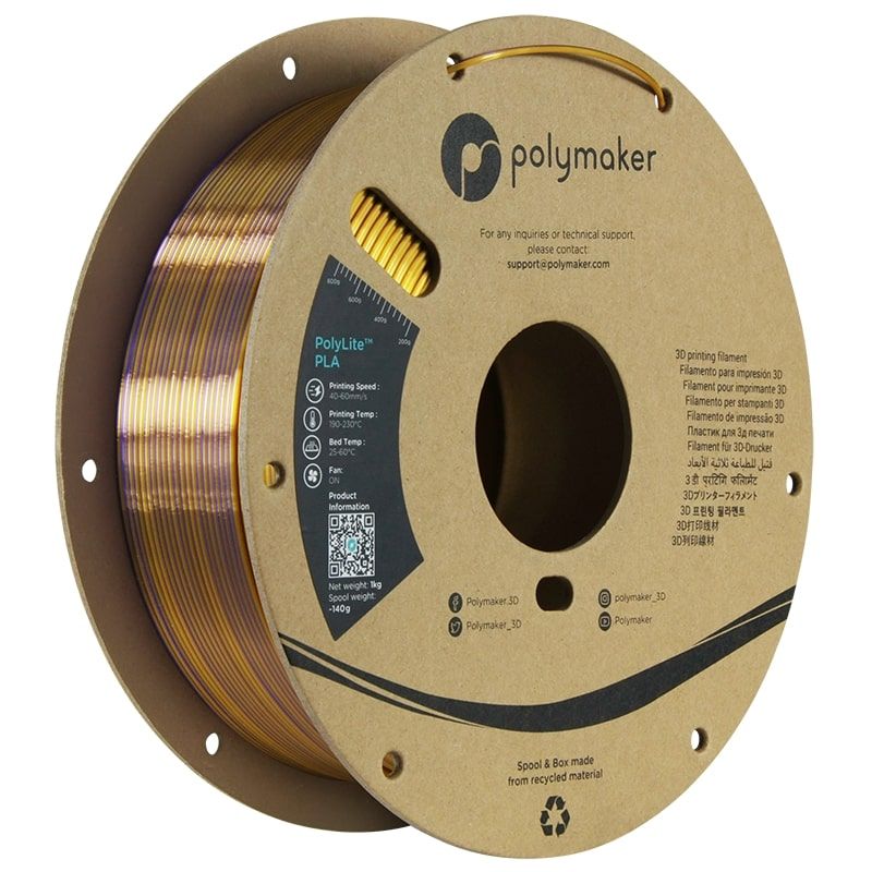 Polylite Dual Silk PLA Sovereign Gold-Purple - 1.75mm - 1 kg Polylite Dual Silk PLA Sovereign Gold-Purple - 1.75mm - 1 kg