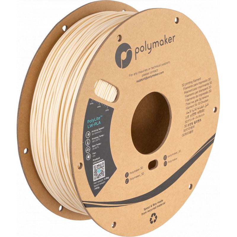 PolyLite LW-PLA Blanc - 1.75mm - 800 g PolyLite LW-PLA Blanc - 1.75mm - 800 g