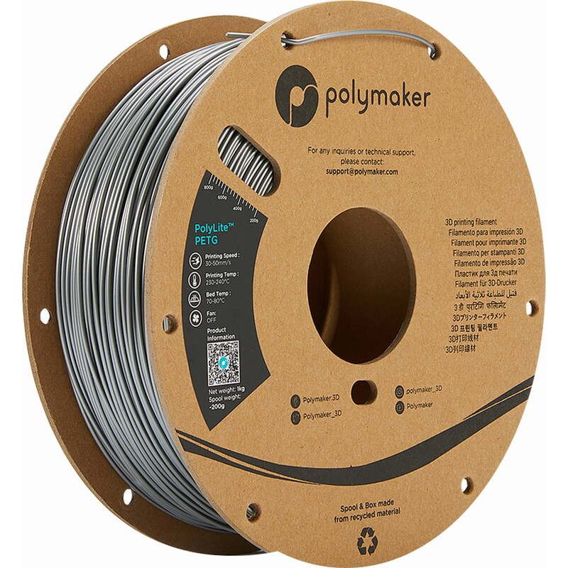 PolyLite PETG Silver - 1.75mm - 1 kg PolyLite PETG Silver - 1.75mm - 1 kg