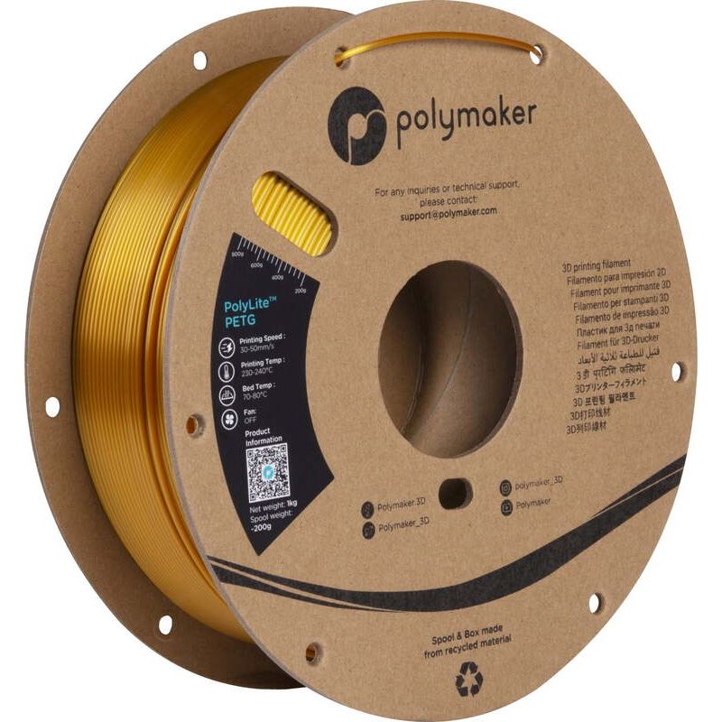 PolyLite PETG Gold - 1.75mm - 1 kg PolyLite PETG Gold - 1.75mm - 1 kg
