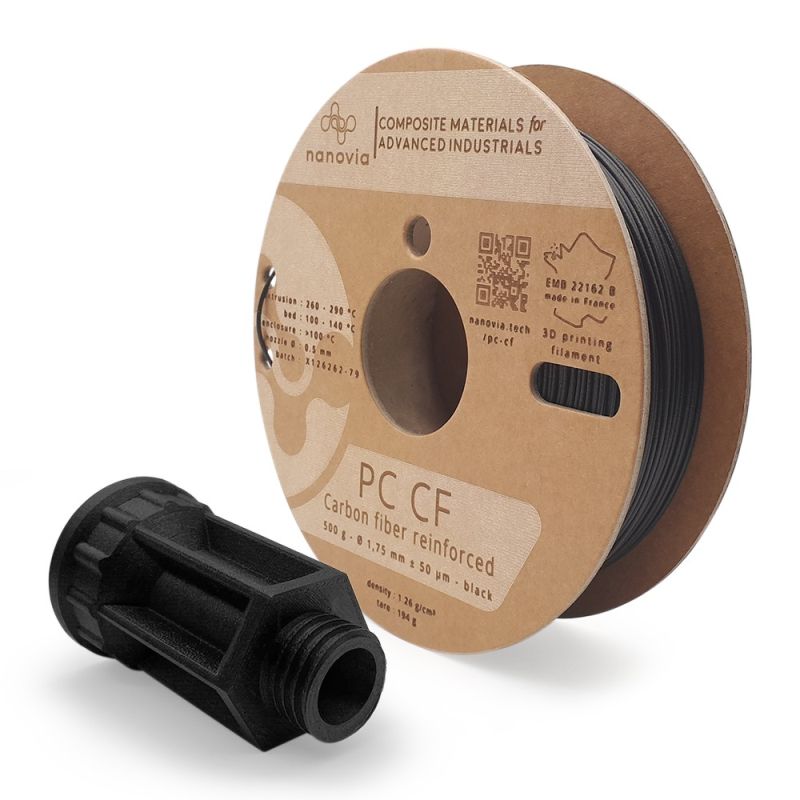 PC-CF Nanovia (renforcé en fibres de carbone) - 1.75mm - 500 g PC-CF Nanovia (renforcé en fibres de carbone) - 1.75mm - 500 g
