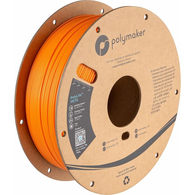 PolyLite PETG Orange - 1.75mm - 1 kg PolyLite PETG Orange - 1.75mm - 1 kg